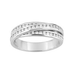 Anillo Oro Blanco 18kts Argyor-MRM (18)3R016GB4 Alianza 3 Hileras Con Diamantes GH-P1 0,47ct