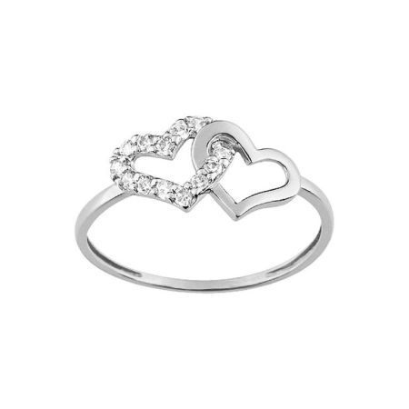 Anillo Oro Blanco 18kts Argyor MRM (18)ID013GZ Corazones C. Circonitas
