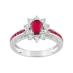 Anillo Oro Blanco 18kts Argyor MRM (18)MAB04GRB4 Piedra Rubí C. Diamantes HG-P1 0,09ct