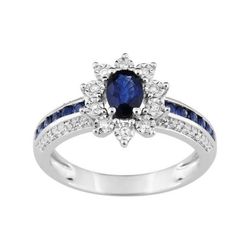 Anillo Oro Blanco 18kts Argyor MRM (18)MAB04GSB4 Piedra Zafiro C. Diamantes HG-P1 0,09ct