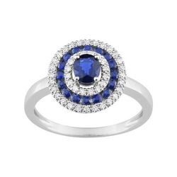 Anillo Oro Blanco 18kts Argyor MRM (18)MX074GSB4 Piedras Zafiro C. Diamantes HG-P1 0,13ct