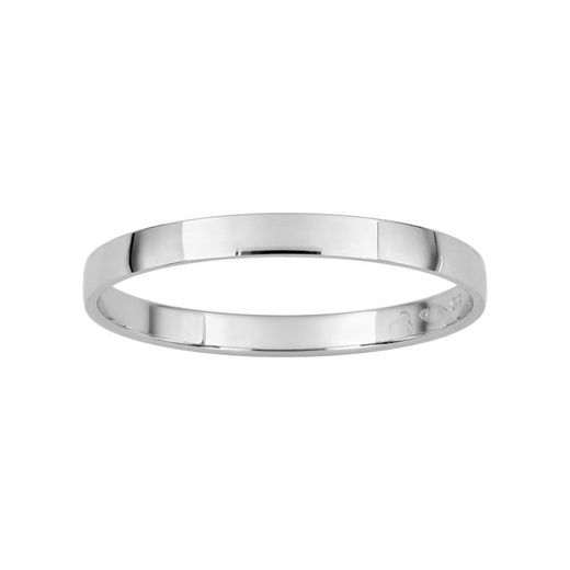 Anel de ouro branco 18k Argyor-MRM 2mm (18)DB20GB Aliança clássica semi-bombeada
