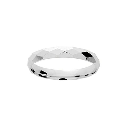 Anel de ouro branco 18k Argyor-MRM 3mm (18)148G30 Aliança de losango elegante