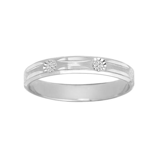 Anel de ouro branco 18k Argyor-MRM 3mm (18)214G30 Aliança de flores