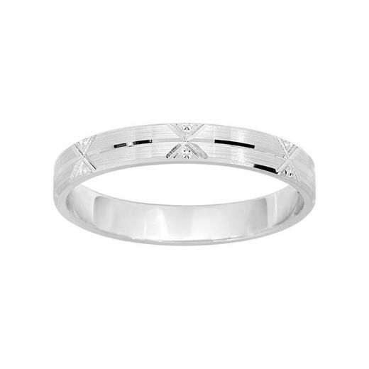18kt White Gold Ring Argyor-MRM 3mm (18)317G30 Alliance With Triangles