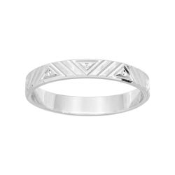 Anillo Oro Blanco 18kts Argyor-MRM 3mm (18)319G30 Alianza Con Triangulos