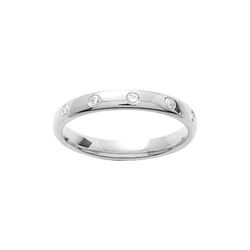 Anillo Oro Blanco 18kts Argyor-MRM 3mm (18)LG30D Alianza 5 Diamantes GH-P1 0,05ct