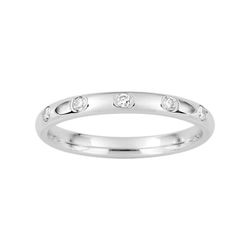 Anillo Oro Blanco 18kts Argyor-MRM 3mm (18)PT10G Alianza 5 Diamantes GH-P1 0,10ct