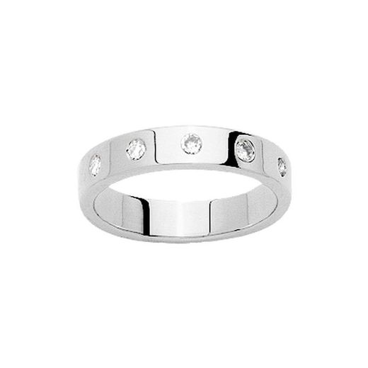 Anell Or Blanc 18kts Argyor-MRM 3mm (18)RT10G Diamants 0.10 ct