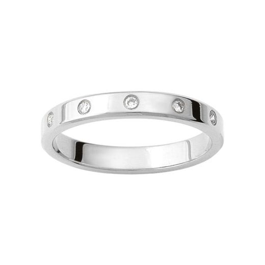 18k White Gold Ring Argyor-MRM 3mm (18)RT5G Diamonds 0.05 ct