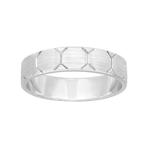 Anel de ouro branco 18k Argyor-MRM 4,5 mm (18)313G45 Aliança Fantasia