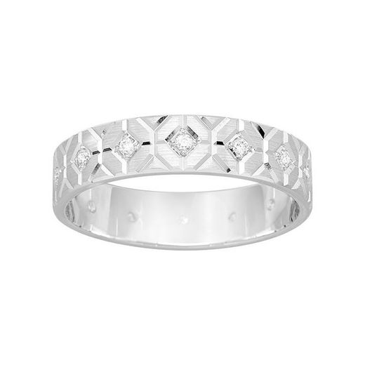 18kt Weißgoldring Argyor-MRM 4,5mm (18)315G45D Alliance mit GH-P1 Diamanten 0,14ct