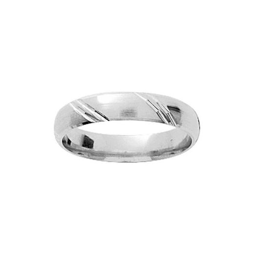 Anel de ouro branco 18k Argyor-MRM 4mm (18)026G40 Aliança ranhurada