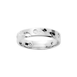 Anel de ouro branco 18k Argyor-MRM 4mm (18)027G40D Aliança de diamantes