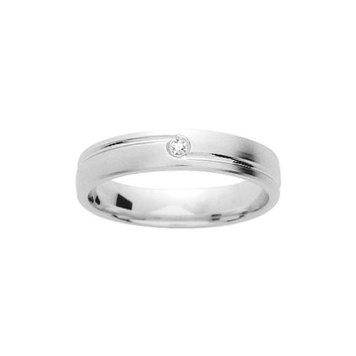 Anillo Oro Blanco 18kts Argyor-MRM 4mm (18)137G40D Alianza Con Diamante 0,02 GH-P1