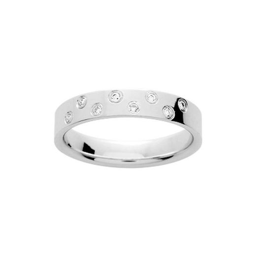 Anell Or Blanc 18kts Argyor-MRM (18)142G40D Aliança 8 Diamants 0,08ct