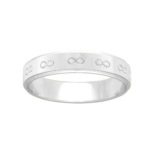 18kt White Gold Ring Argyor-MRM 4mm (18)265G40 Infinity Laser Engraved Alliance