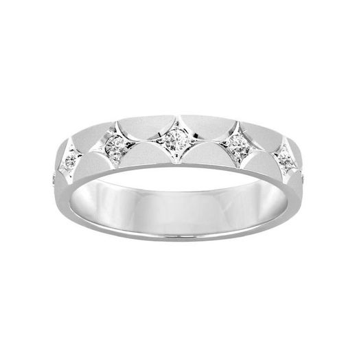 Anell Or Blanc 18kts Argyor-MRM 4mm (18)282G40D Aliança Diamants GH-P1 0,24ct