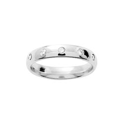 Anillo Oro Blanco 18kts Argyor-MRM 4mm (18)LG40D Alianza 5 Diamantes GH-P1 0,10ct