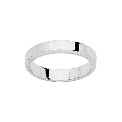 Anel de ouro branco 18k Argyor-MRM 4mm (18)SR40GB clássico plano