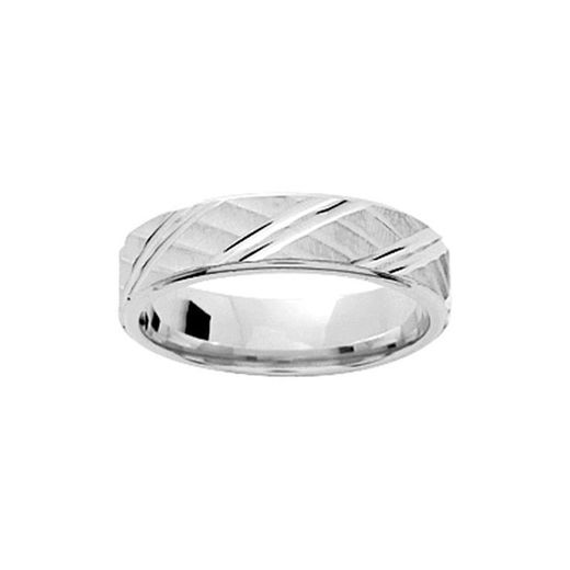 18kt Weißgold Ring Argyor-MRM 5mm (18)011G50 Geriffelter Alliance