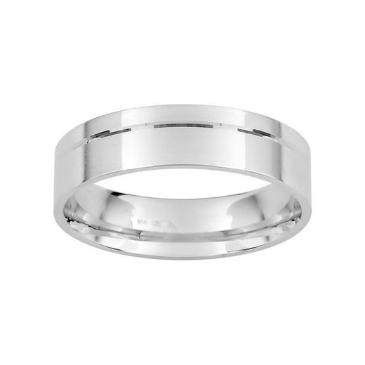 Anel de ouro branco 18k Argyor-MRM 5mm (18)072G50 Aliança com ranhura