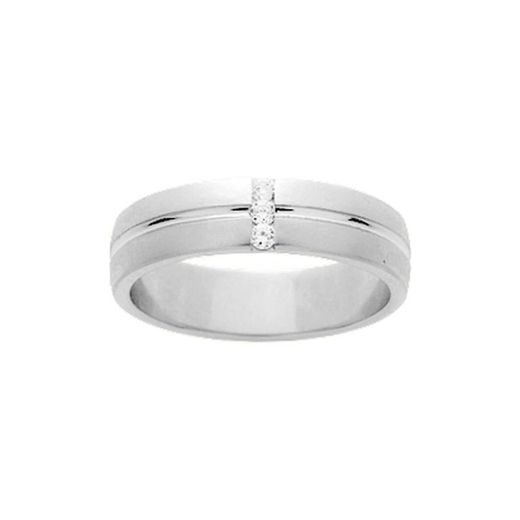 Anello in oro bianco 18 kt Argyor-MRM 5 mm (18) 131G50D Alliance 3 diamanti GH-P1 0,05 ct