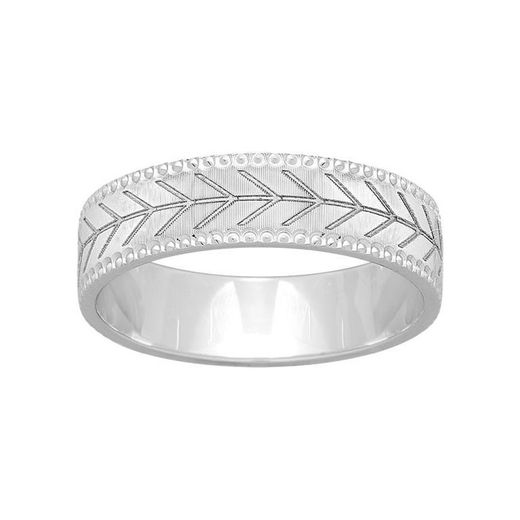 18kt White Gold Ring Argyor-MRM 5mm (18)268G50 Laser Engraved Arrows Alliance