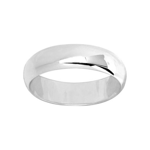 Anel de ouro branco 18k Argyor-MRM 5mm (18)3111350 Aliança de casamento meia-redonda