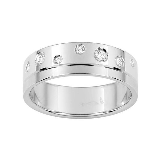 Anell Or Blanc 18kts Argyor-MRM 6mm (18)038G60D Aliança 7 Diamants