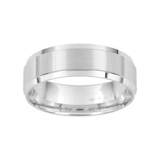 Anel de ouro branco 18k Argyor-MRM 6mm (18)117G60 Comfort Alliance