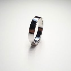Anillo Oro Blanco 18kts Aro Liso 4mm A30/796