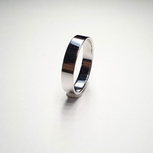 Anillo Oro Blanco 18kts Aro Liso 4mm A30/796