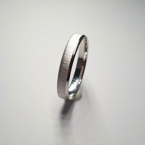Anillo Oro Blanco 18kts Bisel Liso 3,5mm A30/608