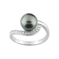 Anillo Oro Blanco 18kts Christian Bernard  (18)1.1296.Q1 Diamantes Con Perla Tahití Central