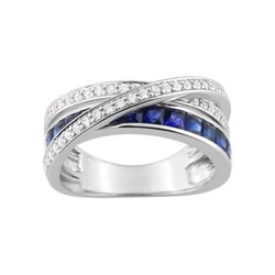 Anillo Oro Blanco 18kts Christian Bernard  (18)1.6020.S1 Diamantes Con Zafiros
