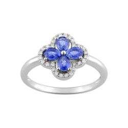 Anillo Oro Blanco 18kts Christian Bernard  (18)1.6029.S1 Diamantes Con Zafiros