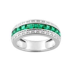 Anillo Oro Blanco 18kts Christian Bernard  (18)1.6030.E1 Diamantes Con Esmeraldas