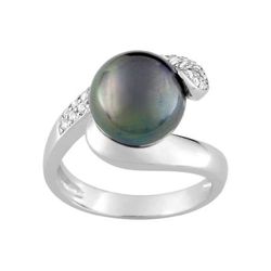Anillo Oro Blanco 18kts Christian Bernard  (18)1.6037.Q1 Diamantes Con Perla Tahití Central