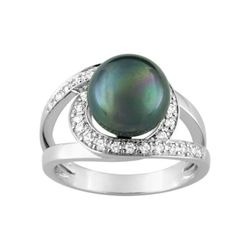 Anillo Oro Blanco 18kts Christian Bernard  (18)1.6041.Q1 Diamantes Con Perla Tahití Central