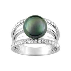 Anillo Oro Blanco 18kts Christian Bernard  (18)1.6043.Q1 Diamantes Con Perla Tahití Central