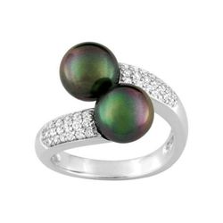 Anillo Oro Blanco 18kts Christian Bernard  (18)1.6053.Q1 Diamantes Con Perlas Tahití
