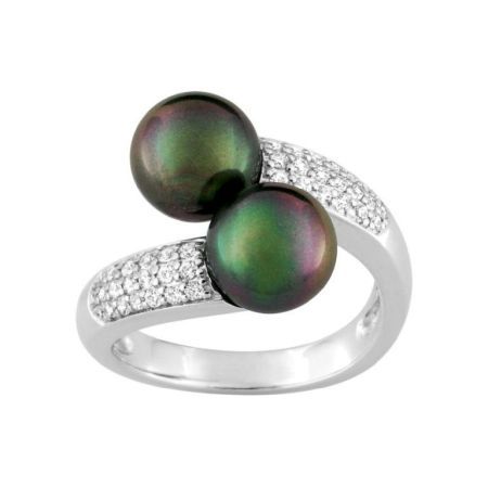 Anillo Oro Blanco 18kts Christian Bernard  (18)1.6053.Q1 Diamantes Con Perlas Tahití