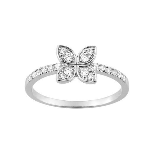 Anillo Oro Blanco 18kts Christian Bernard (18)1.6055.21 Flor Diamantes 0,29ct