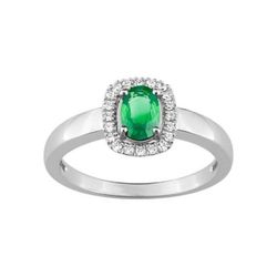 Anillo Oro Blanco 18kts Christian Bernard   (18)1.6096.E1 Diamantes Con Esmeralda Central
