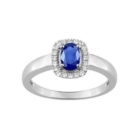 Christian Bernard 18kt White Gold Ring (18)1.6096.S1 Diamonds With Central Sapphire
