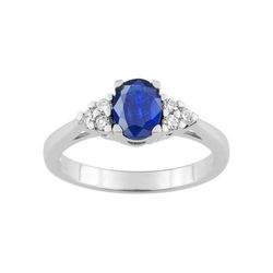 Anillo Oro Blanco 18kts Christian Bernard  (18)1.6101.S1 Diamantes Con Zafiro Central