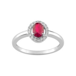 Anillo Oro Blanco 18kts Christian Bernard  (18)1.6110.R1 Diamantes Con Rubí Central