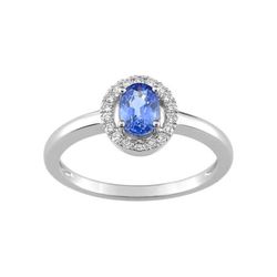 Anillo Oro Blanco 18kts Christian Bernard  (18)1.6110.S1 Diamantes Con Zafiro Central