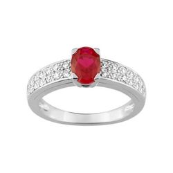 Anillo Oro Blanco 18kts Christian Bernard  (18)1.6116.R1 Diamantes Con Rubí Central